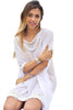 White Hand Crochet Detail Boho Style Beach Dress