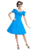 Blue Sailor Collar Knot Women's Day Dress