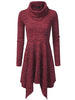 Asym Heap Collar A-Line Casual Dress
