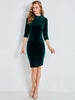 Stand Collar Plain Women's Bodycon Dress